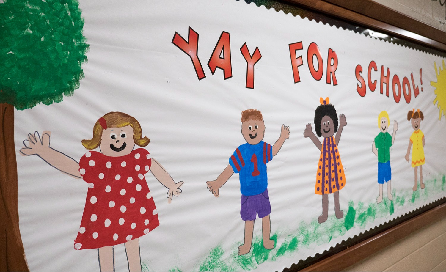 Bulletin Board that says, "Yay for school!"