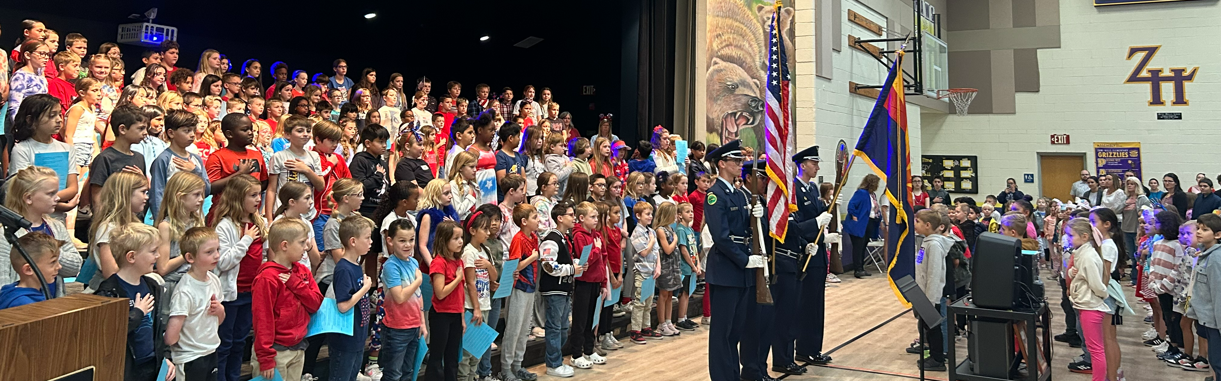 Students at an assembly