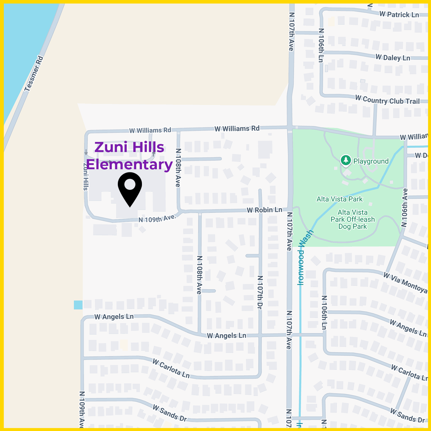Map image of Zuni Hills Elementary