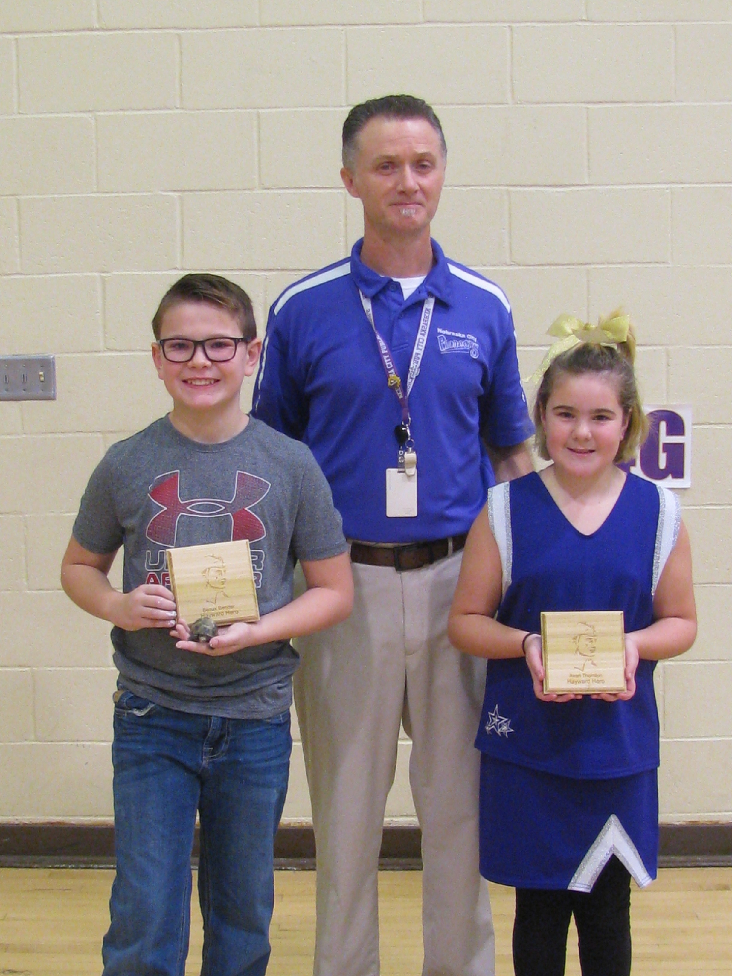 A photo of Beaux, Mr. Davis and Avari.