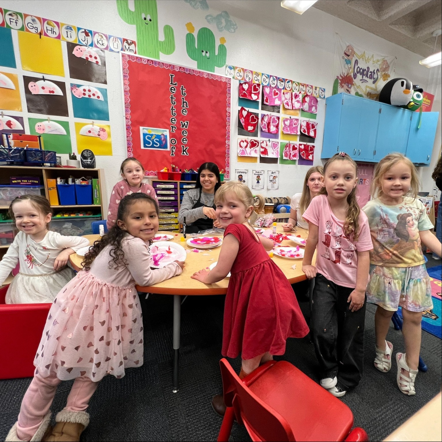 COOP students working on a craft project