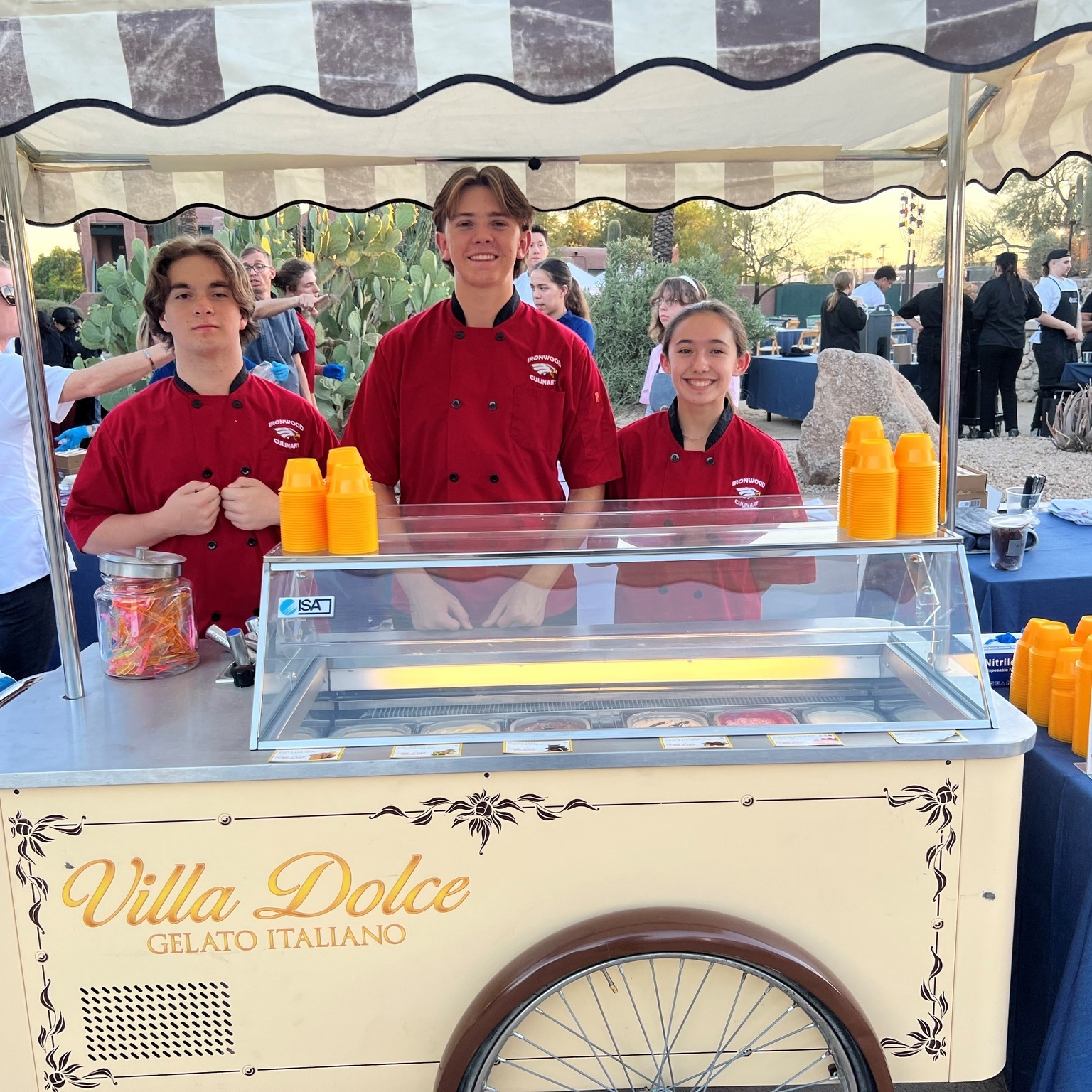 Culinary students participating in an event