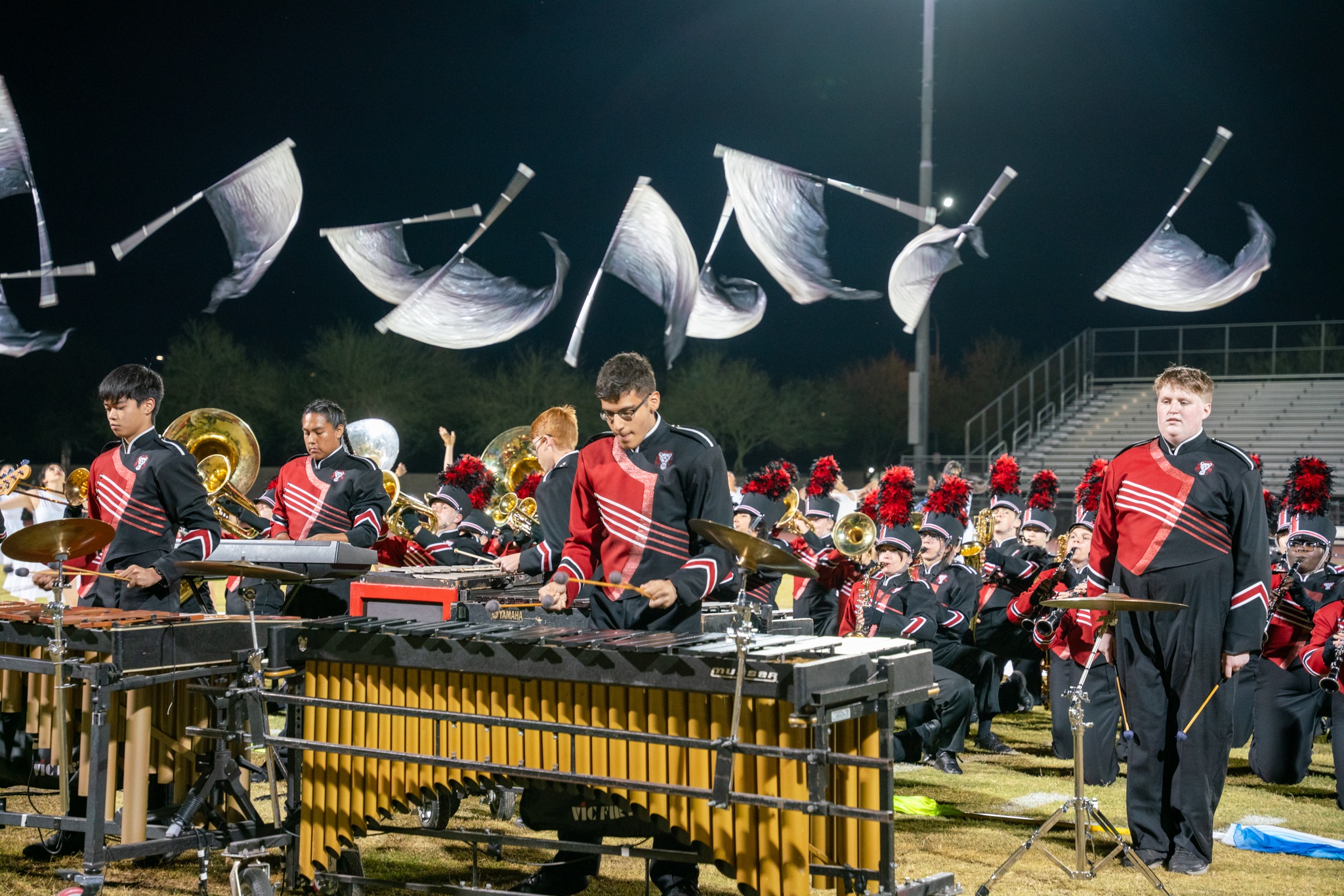Marching band at showcase