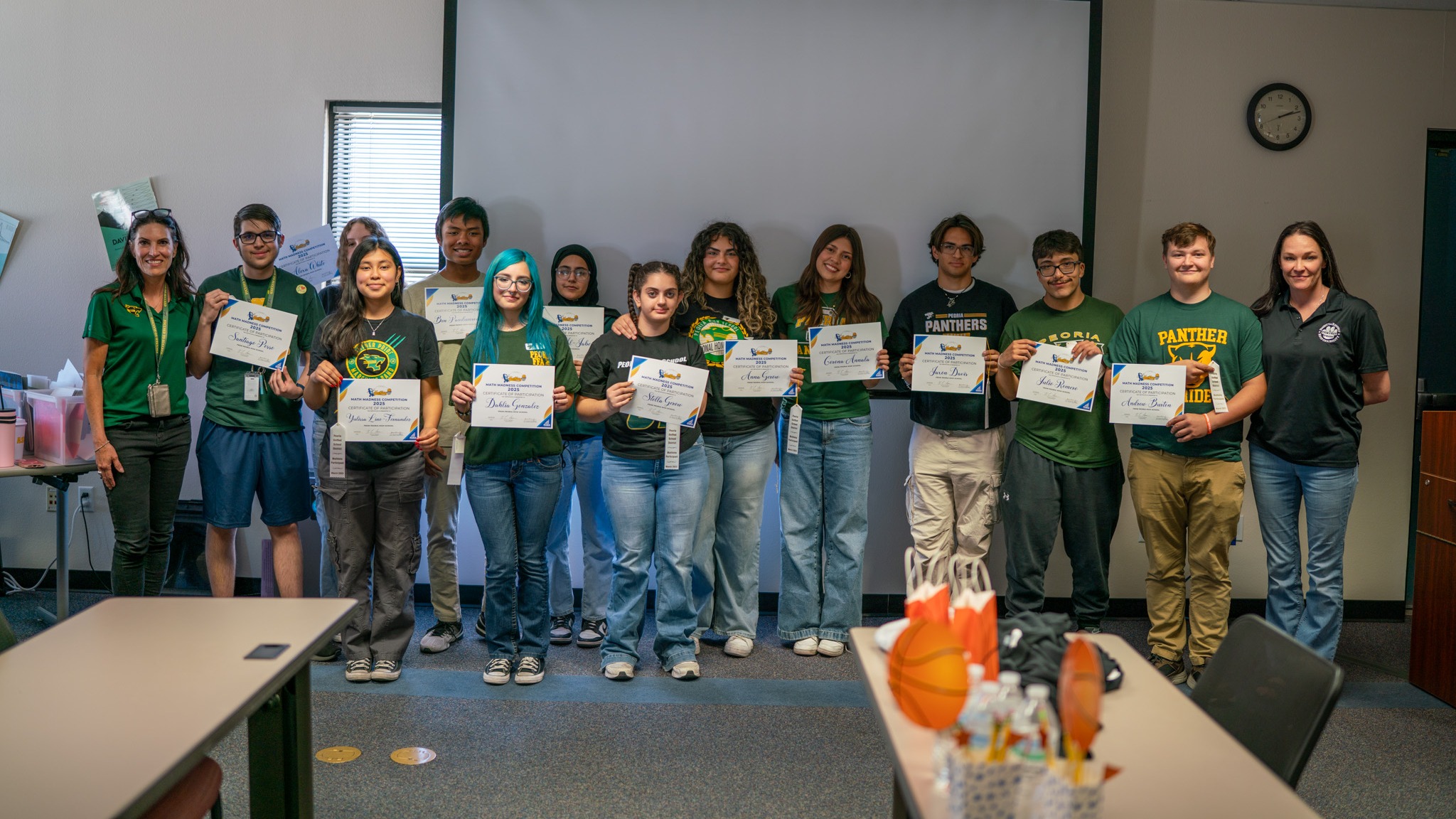 PHS Mathletes posing for a photo