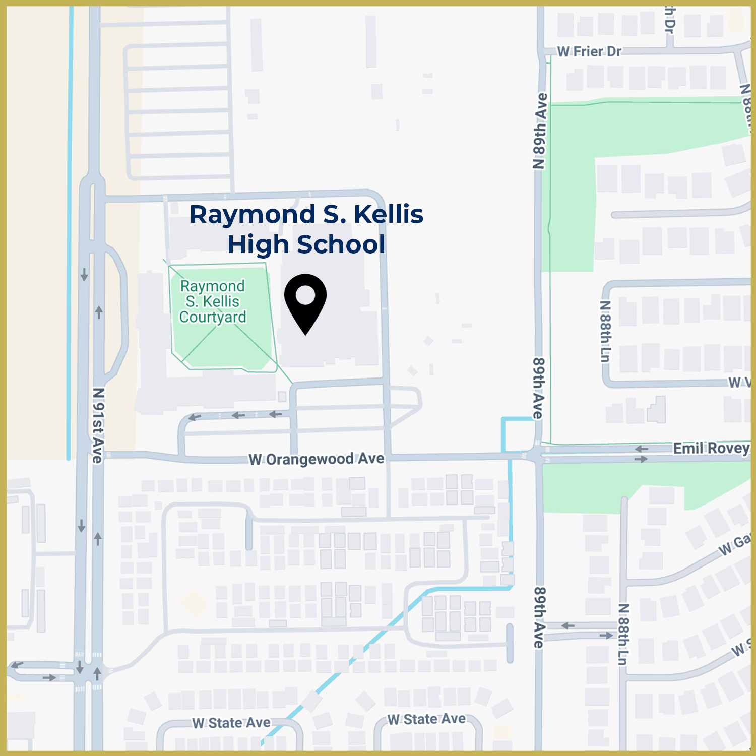 Map of Raymond S. Kellis High School