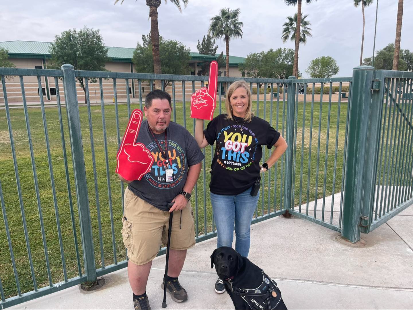 Brent and Melanie wearing You Got This t-shirts