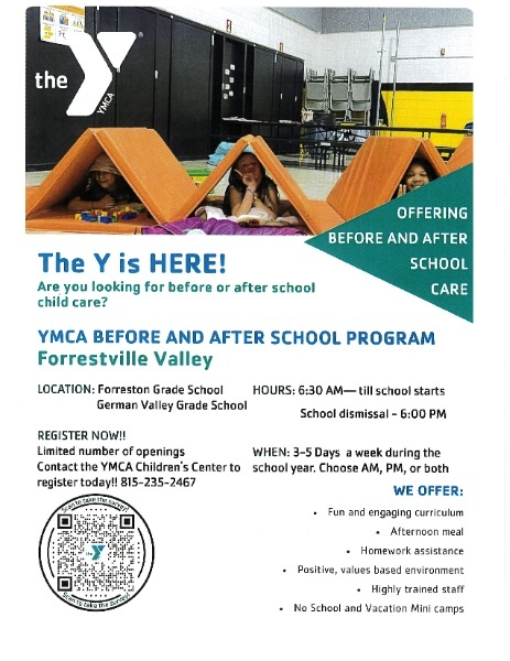 Flyer promoting the "Y is Here" program, featuring engaging visuals and essential details about the initiative.