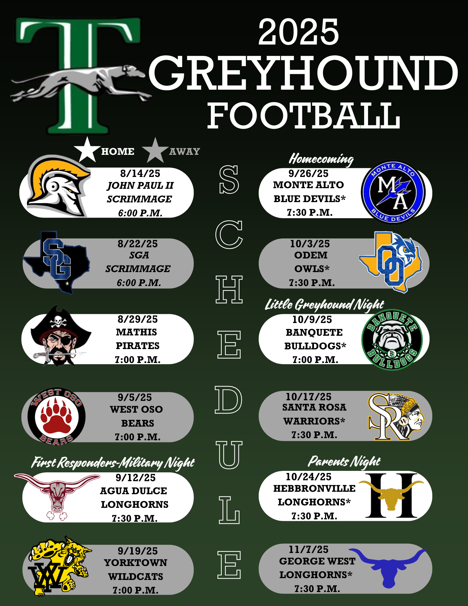 2025 Football Schedule