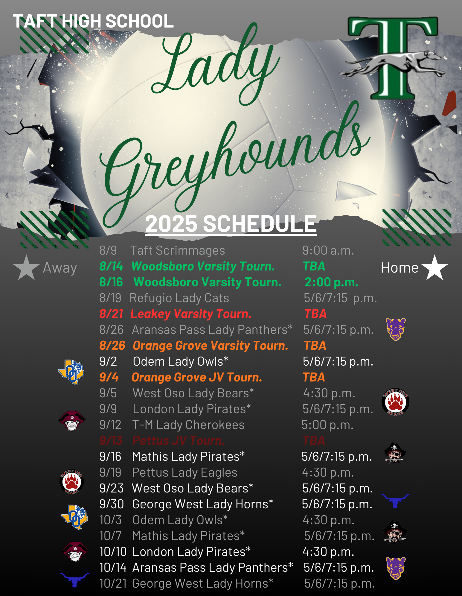 2025 Volleyball Schedule