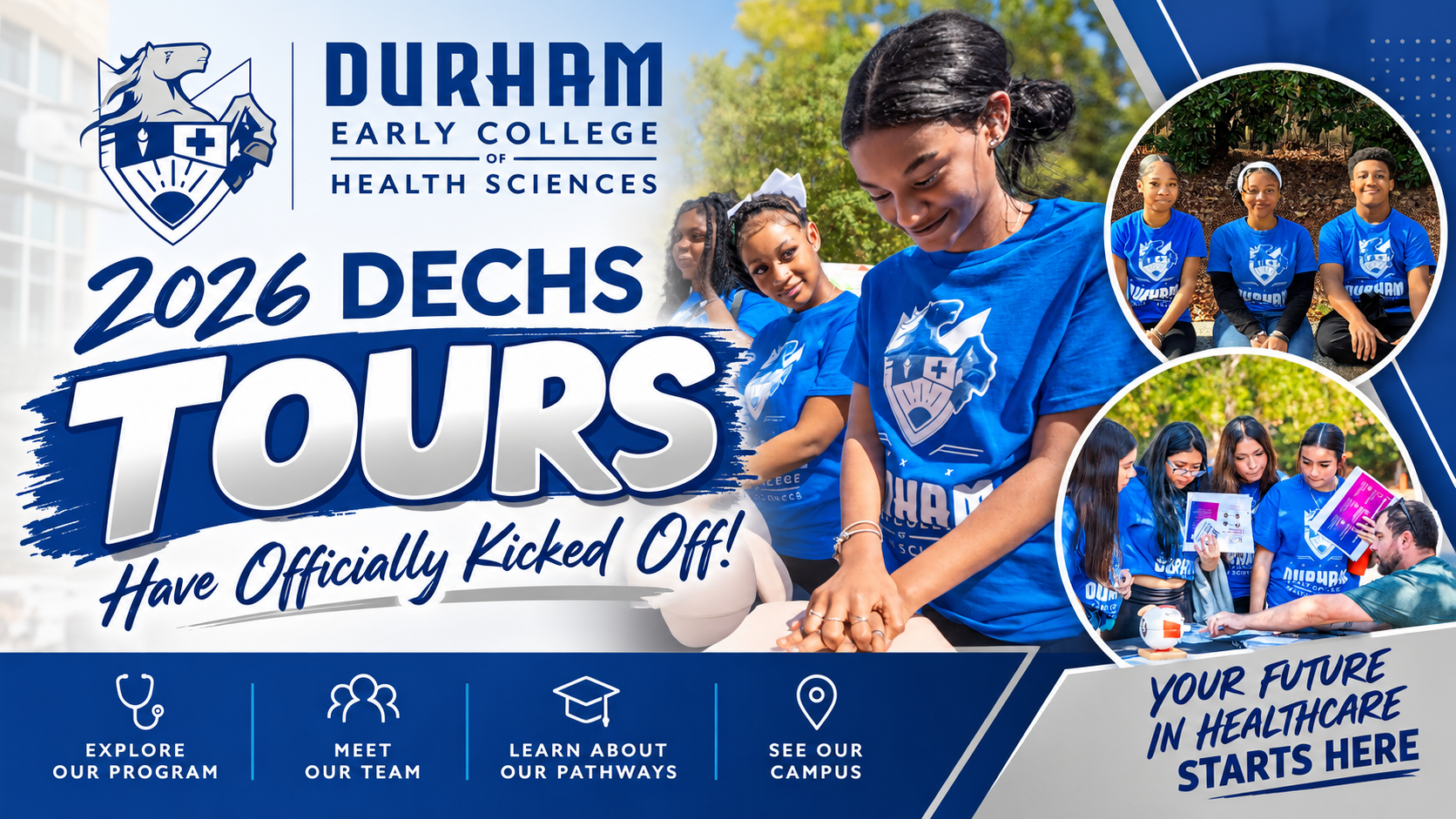 Durham Early College of Health Sciences kicks off it 2026 DECHS Tours on campus