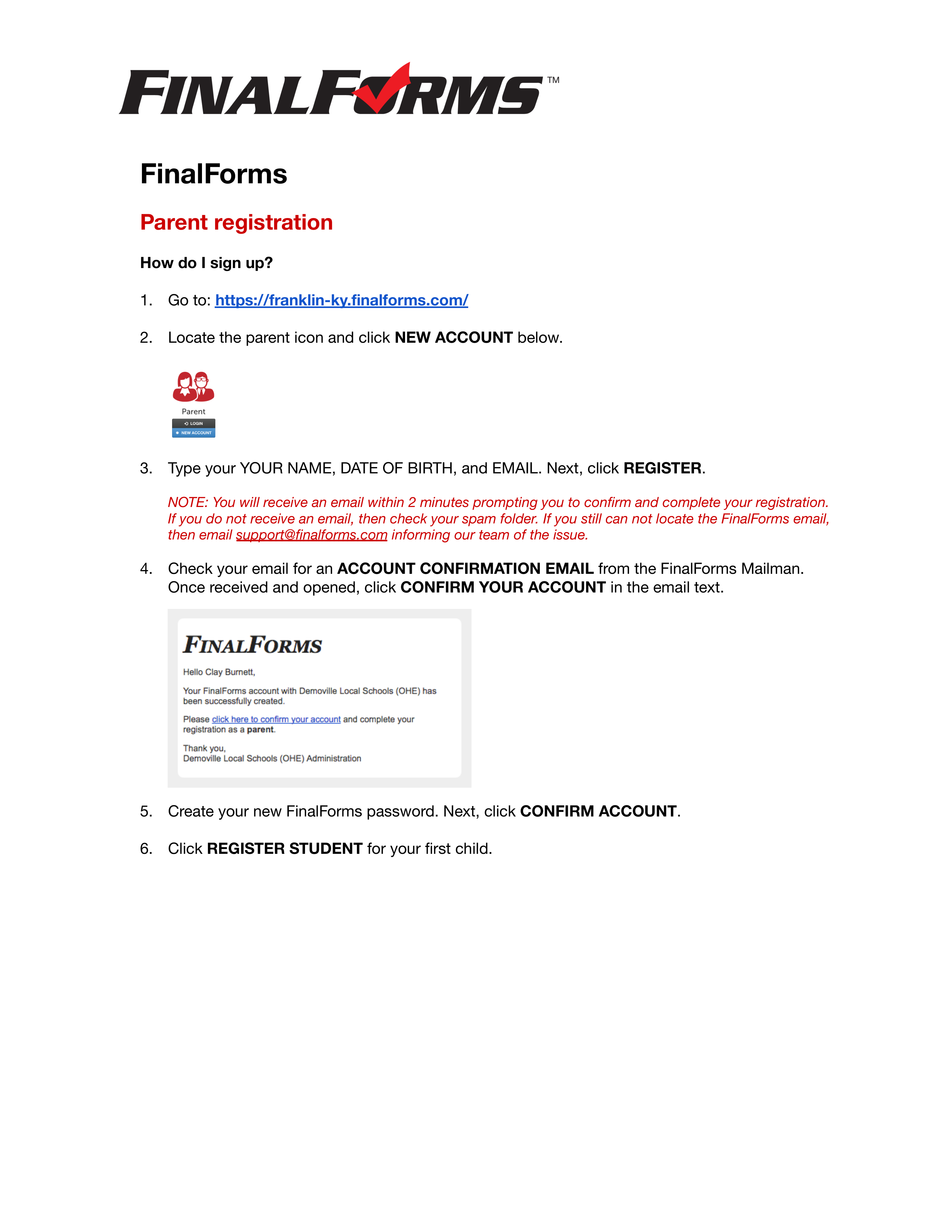 Instructions for uploading final forms in english