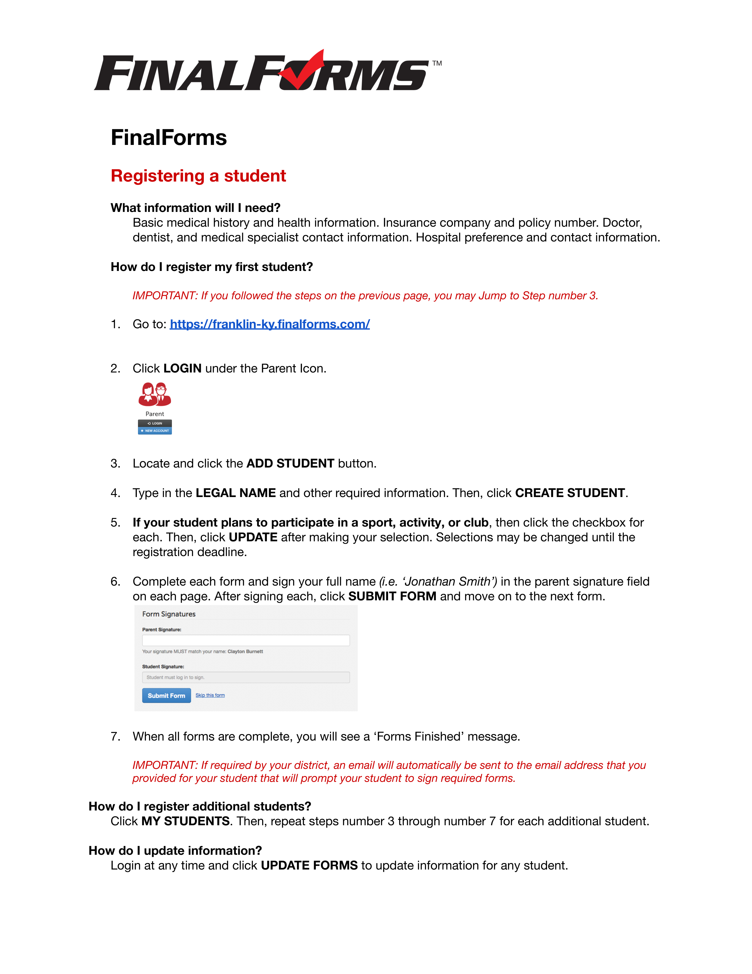 Instructions for uploading final forms in english