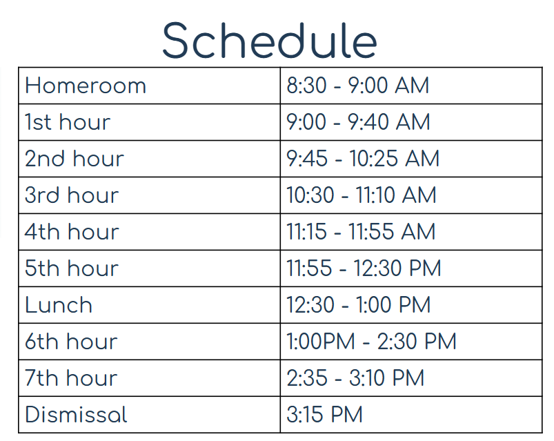 Daily Schedule