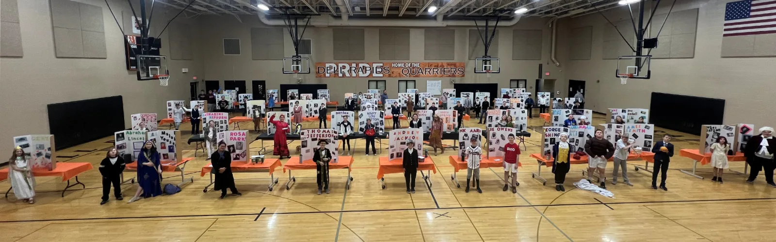 group photo of students in gym