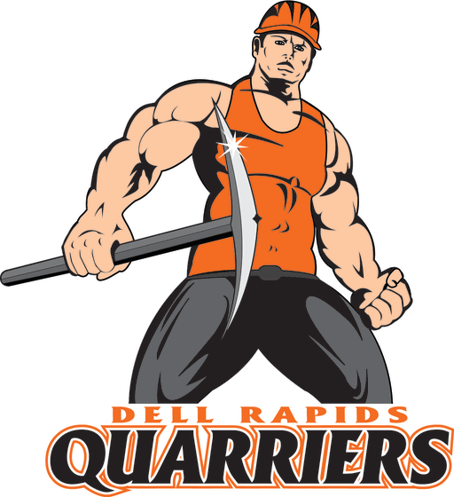 Logo of the Dell Rapids Quarriers, featuring a bold design that represents the team's spirit and identity.