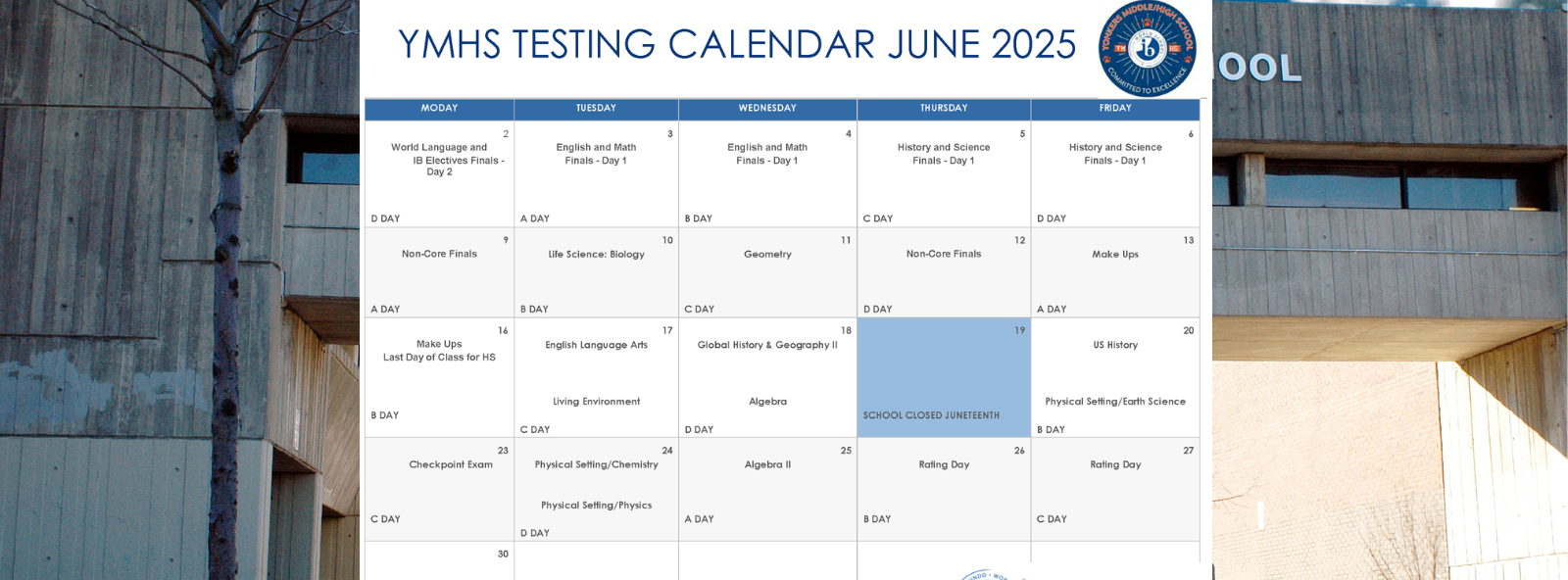 Testing Calendar