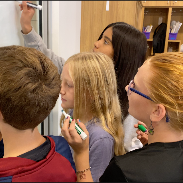 Students collaborating on a project