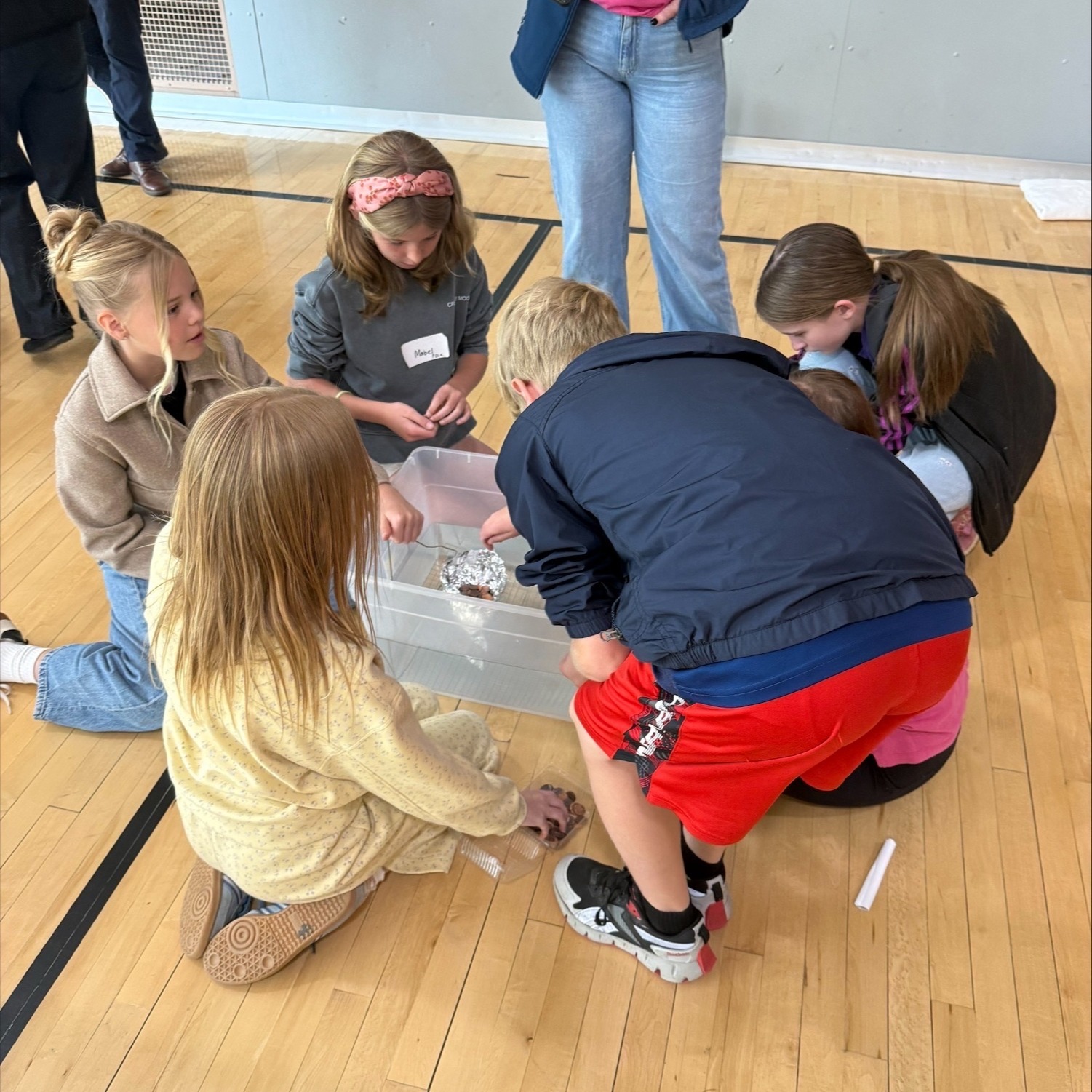 Students Testing Tinfoil boats