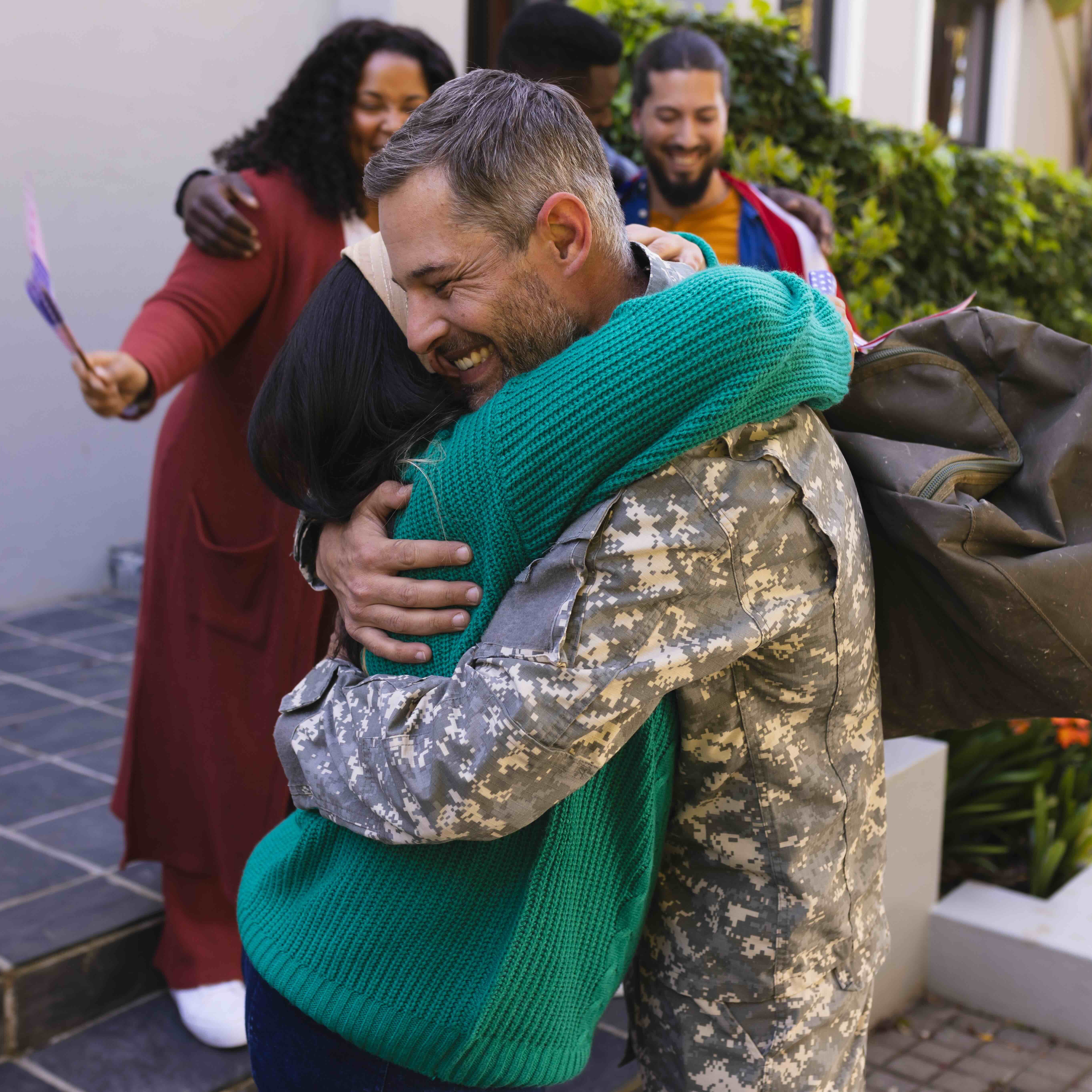 Family welcomes military veteran home