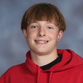 Student with a red hoodie