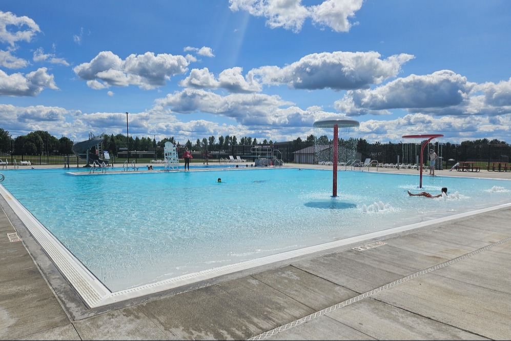 Baldwin-Woodville School Pool with dome not in place.