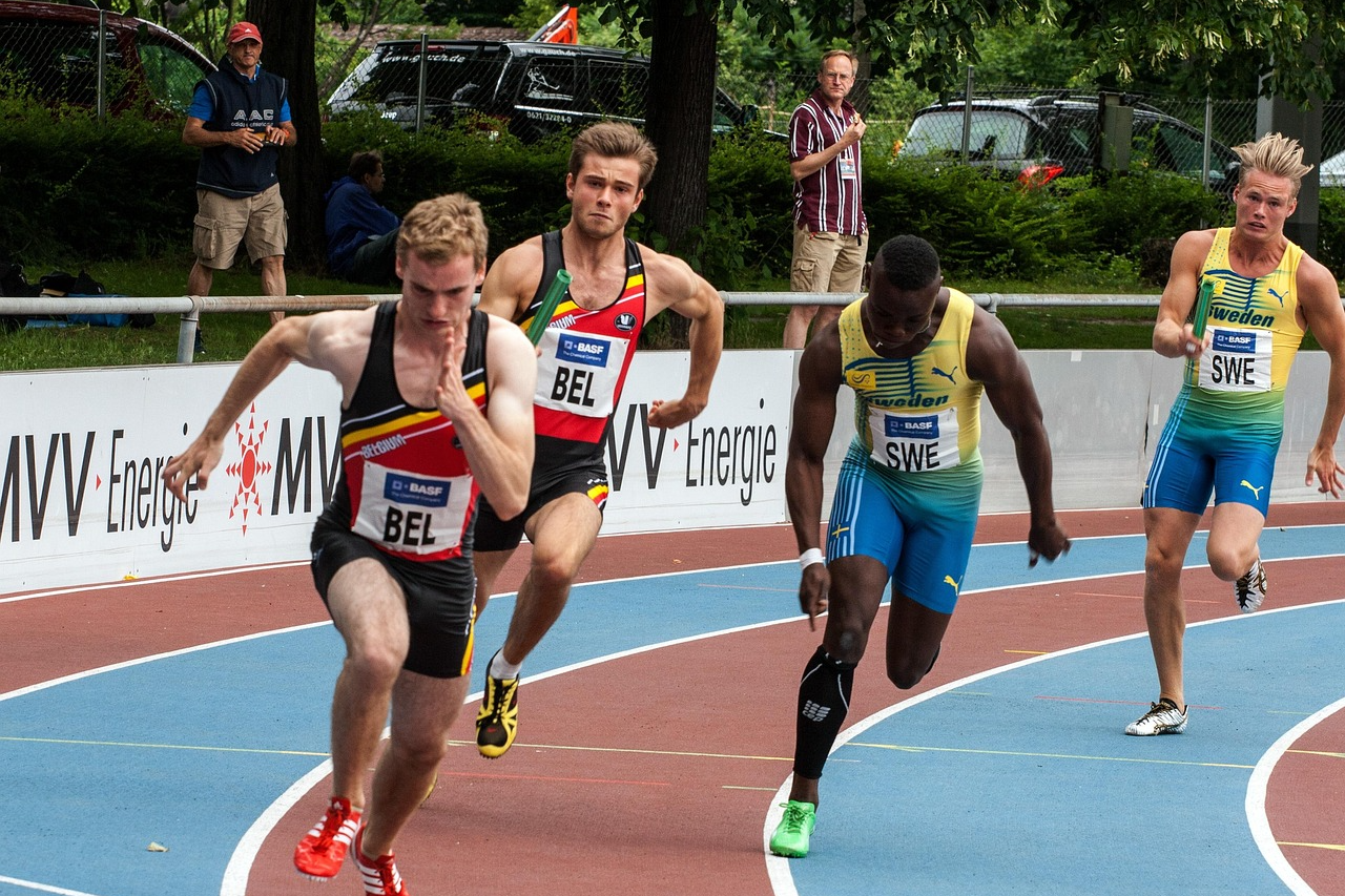 Runners on a track