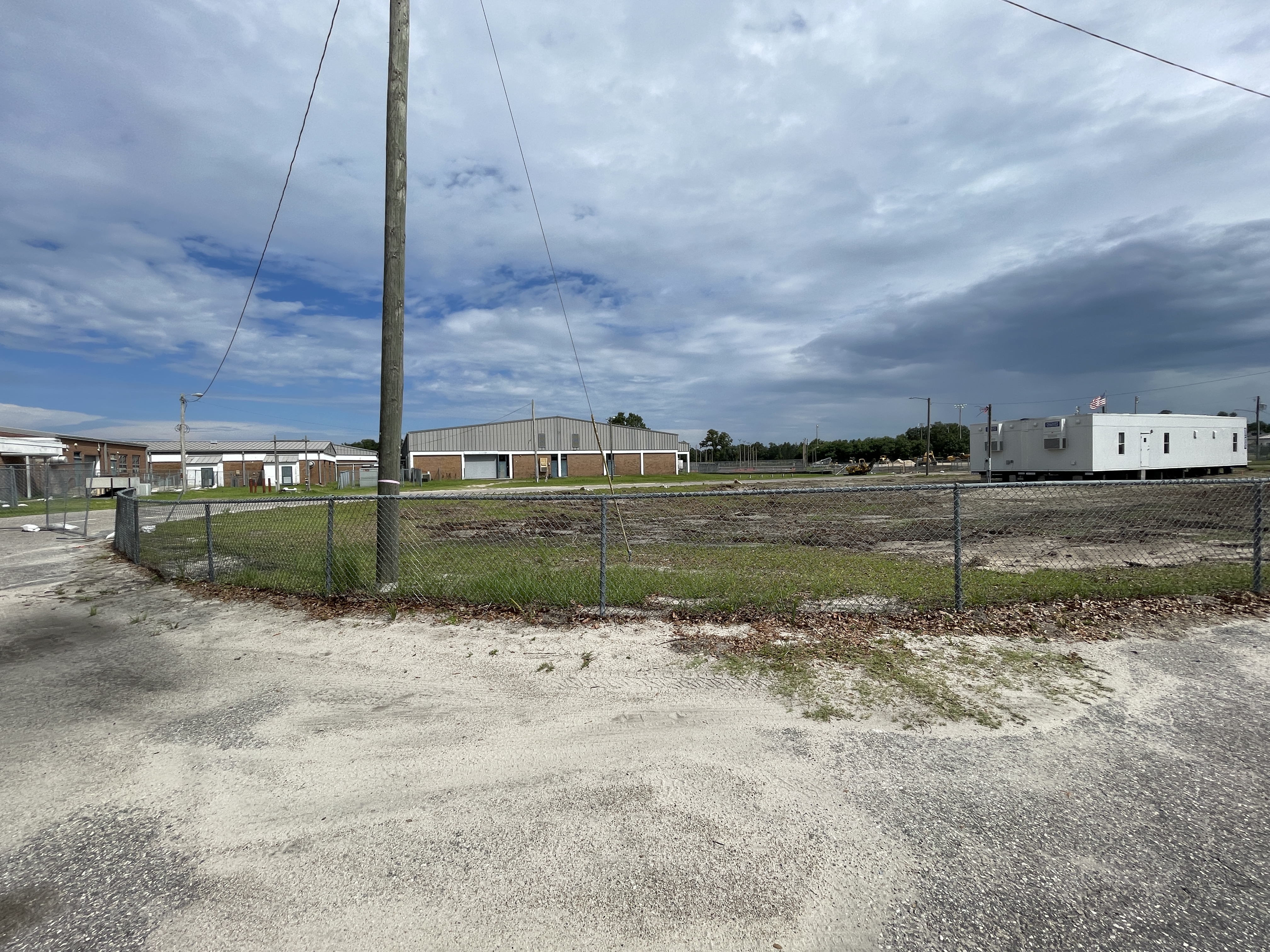 Continuing Construction at Wakulla High School with safety fence