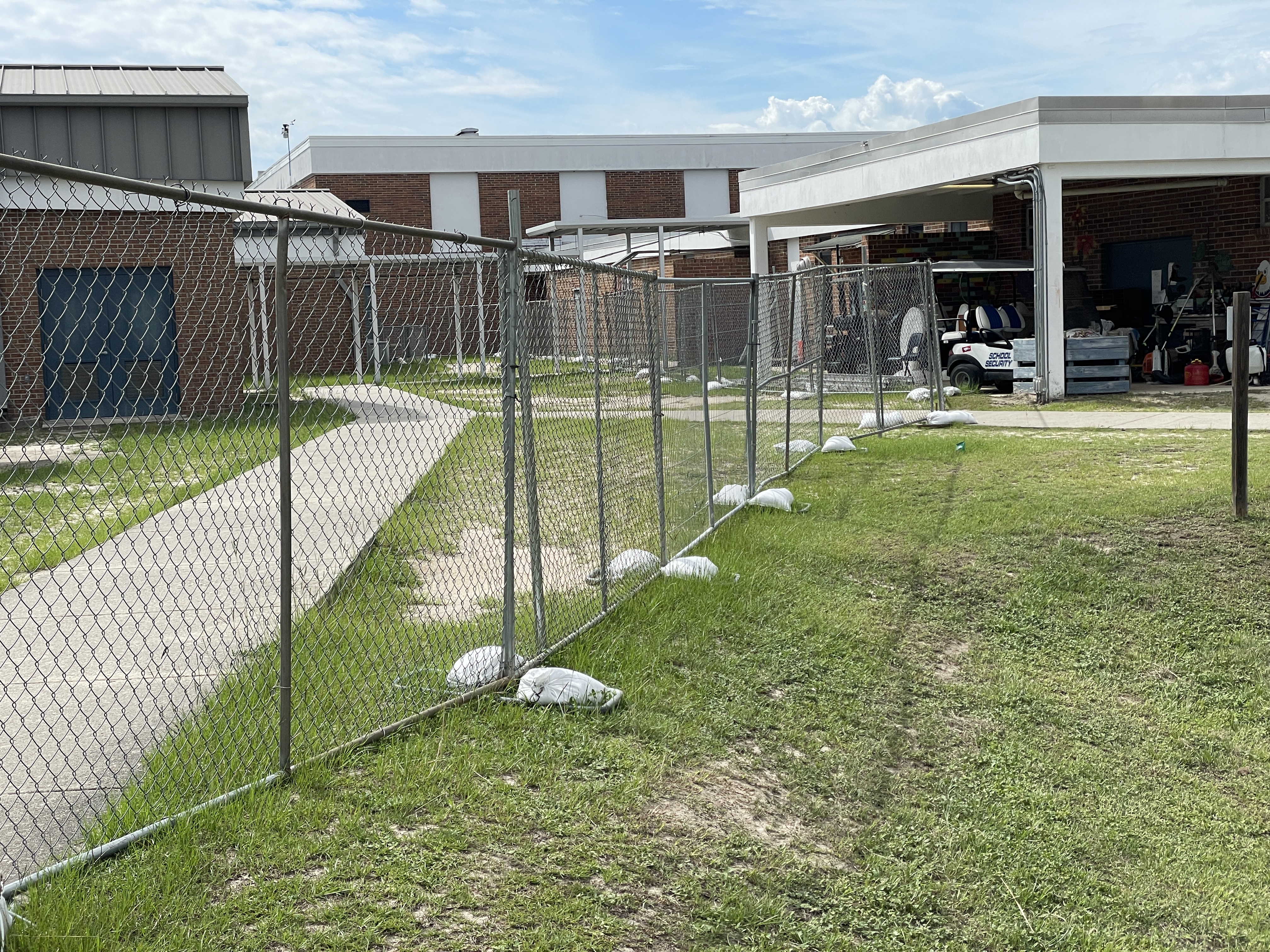 Continuing Construction at Wakulla High School with safety fence