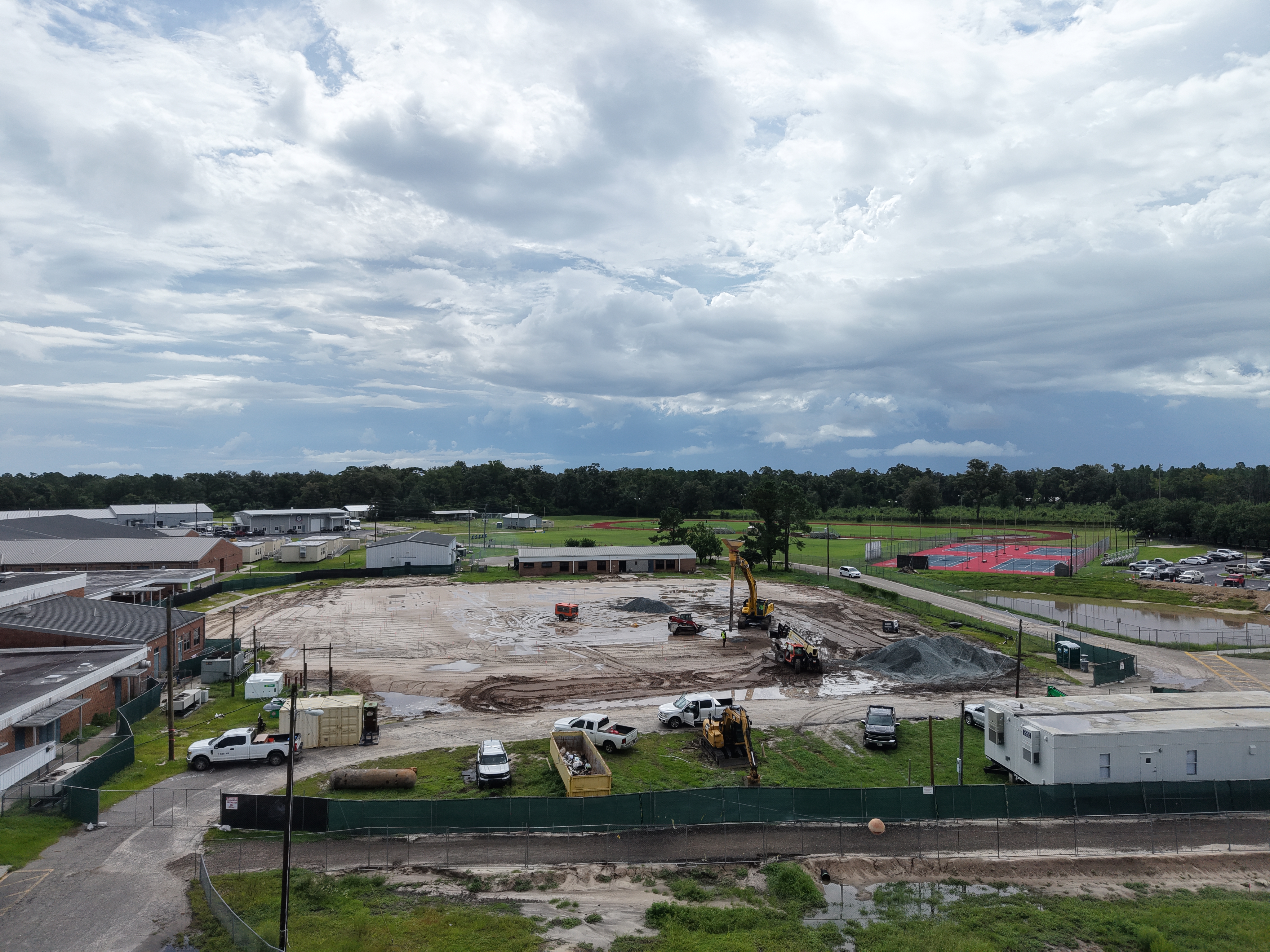 drone image of construction site
