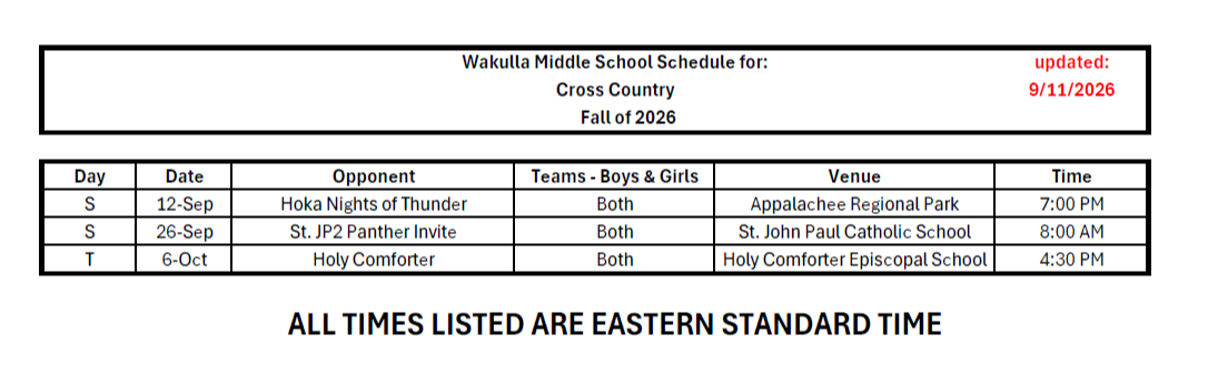Sport Schedule