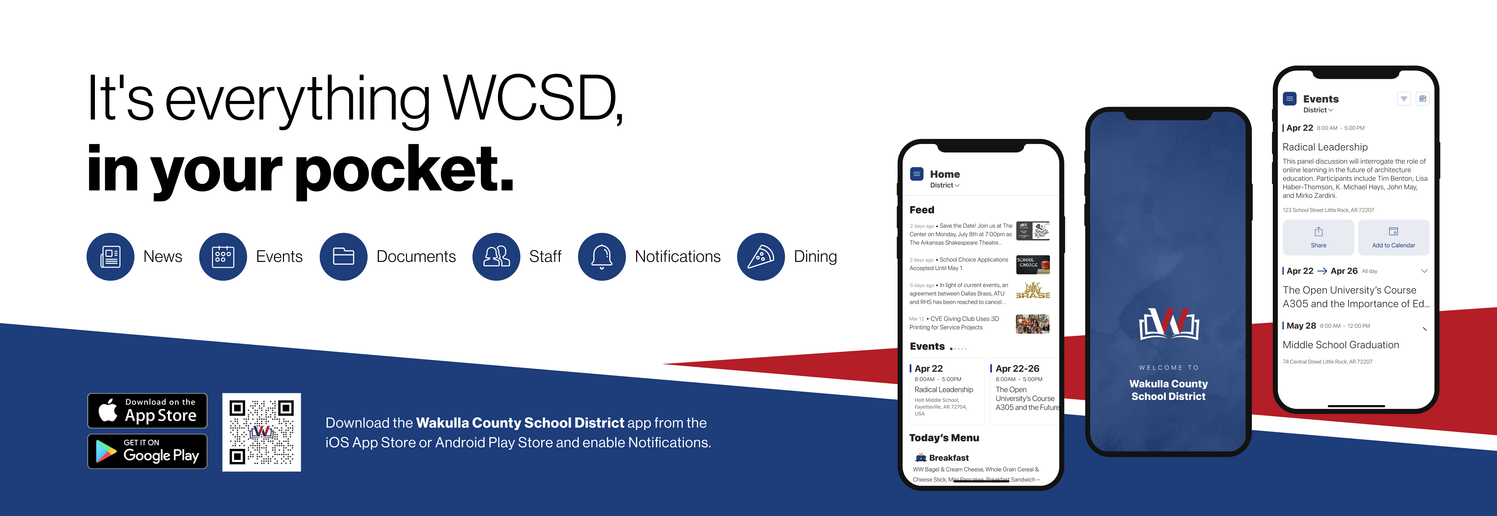 We're thrilled to announce the new app for WCSD! It's  everything WCSD, in your pocket. 