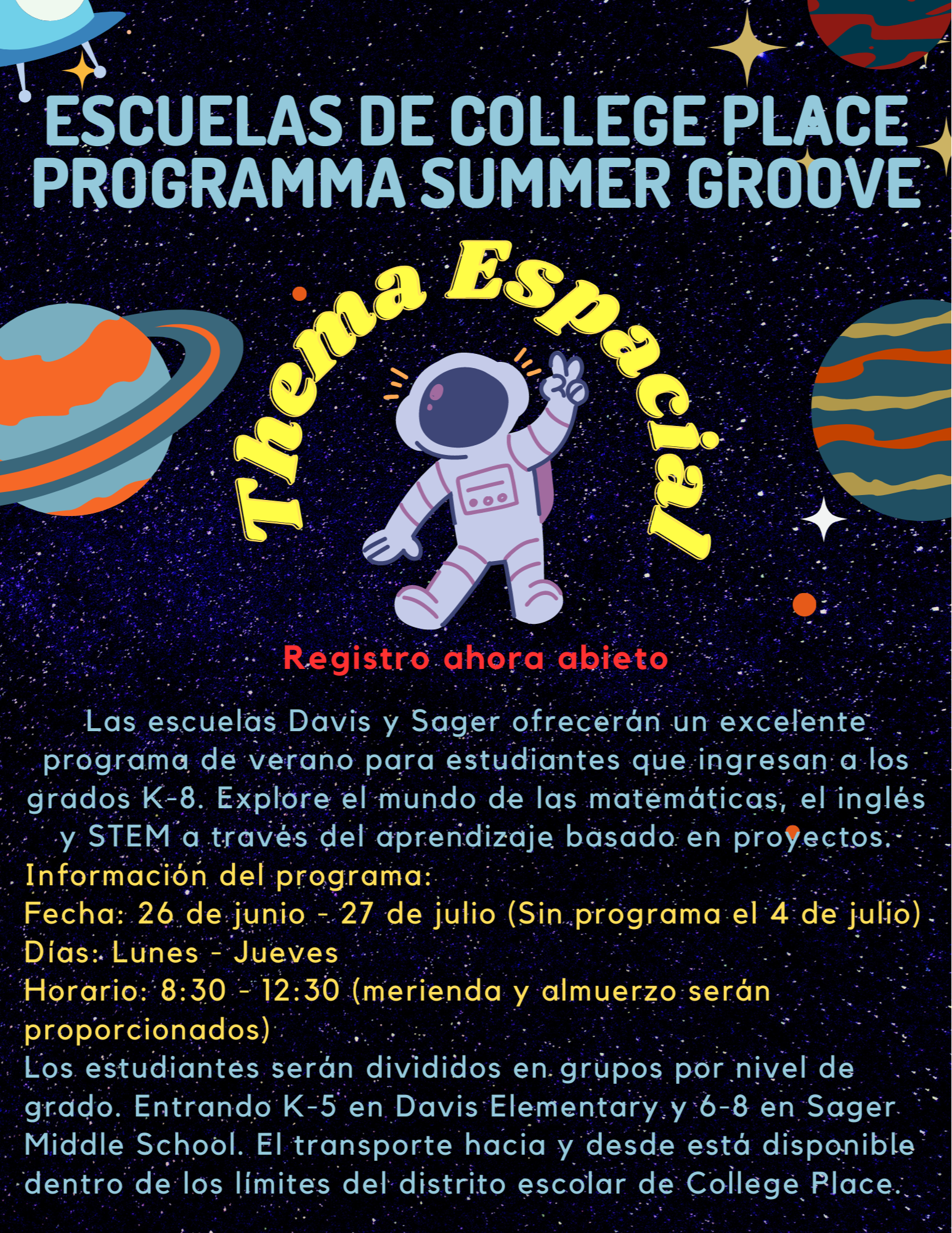 Summer Info Spanish