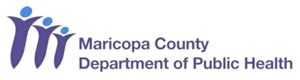 Logo of the Maricopa County Department of Public Health featuring three stylized figures and the department's name.