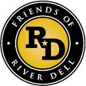 Logo of Friends of River Del, featuring a stylized river and greenery, symbolizing environmental conservation efforts.