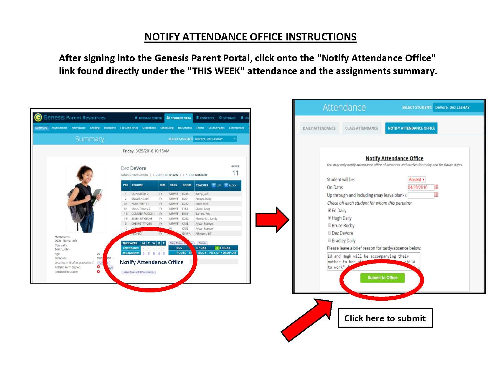 Notify Attendance Office