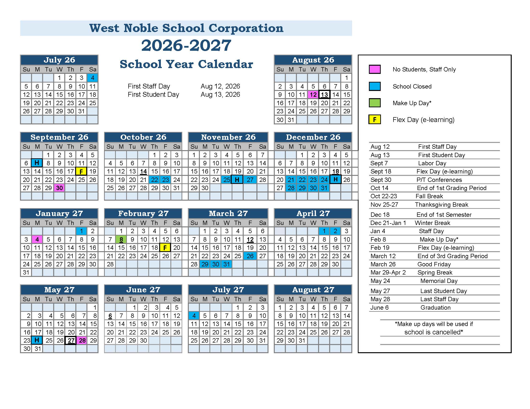 26-27 calendar