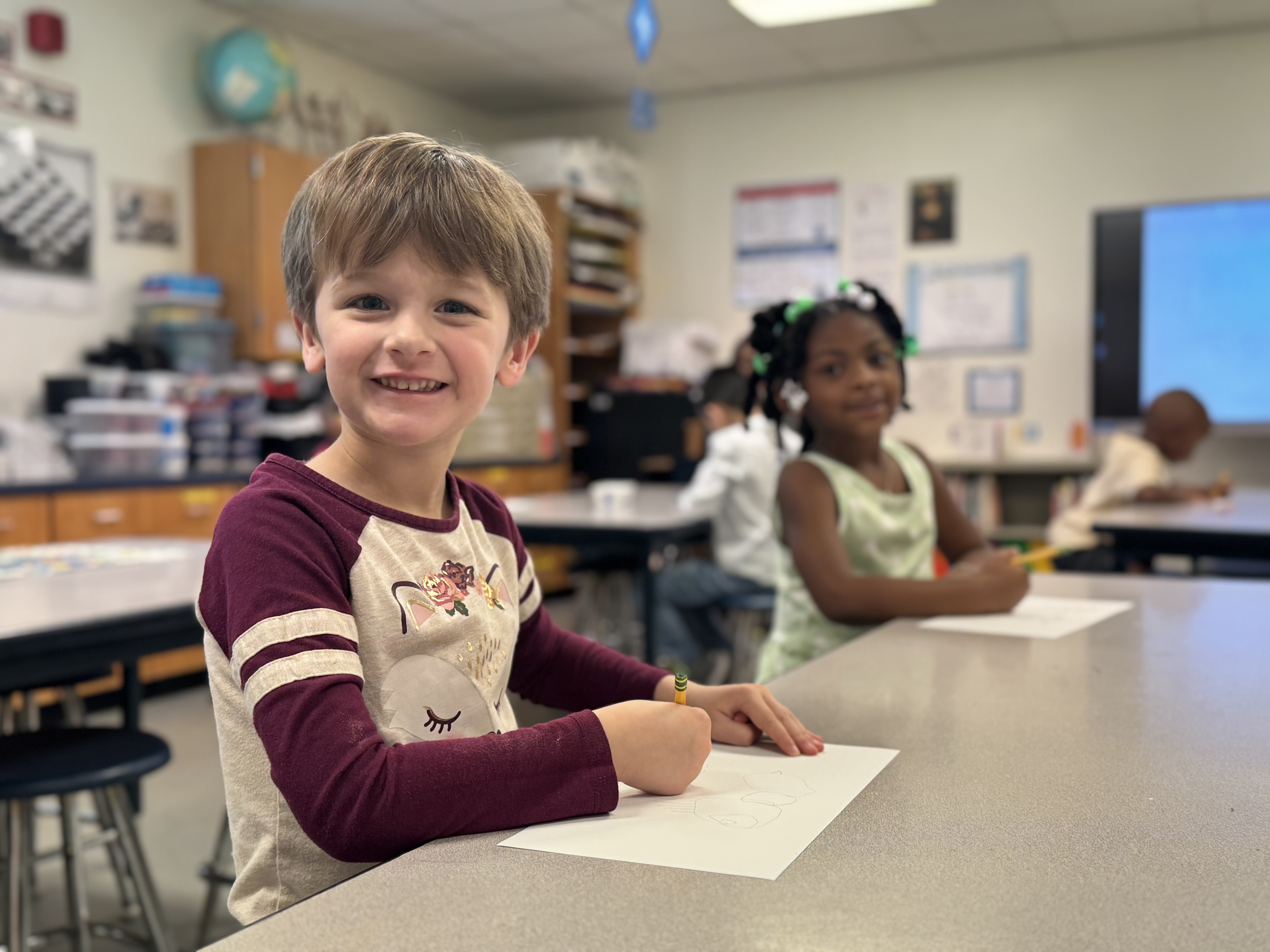 Students learning in a Wells Branch classroom