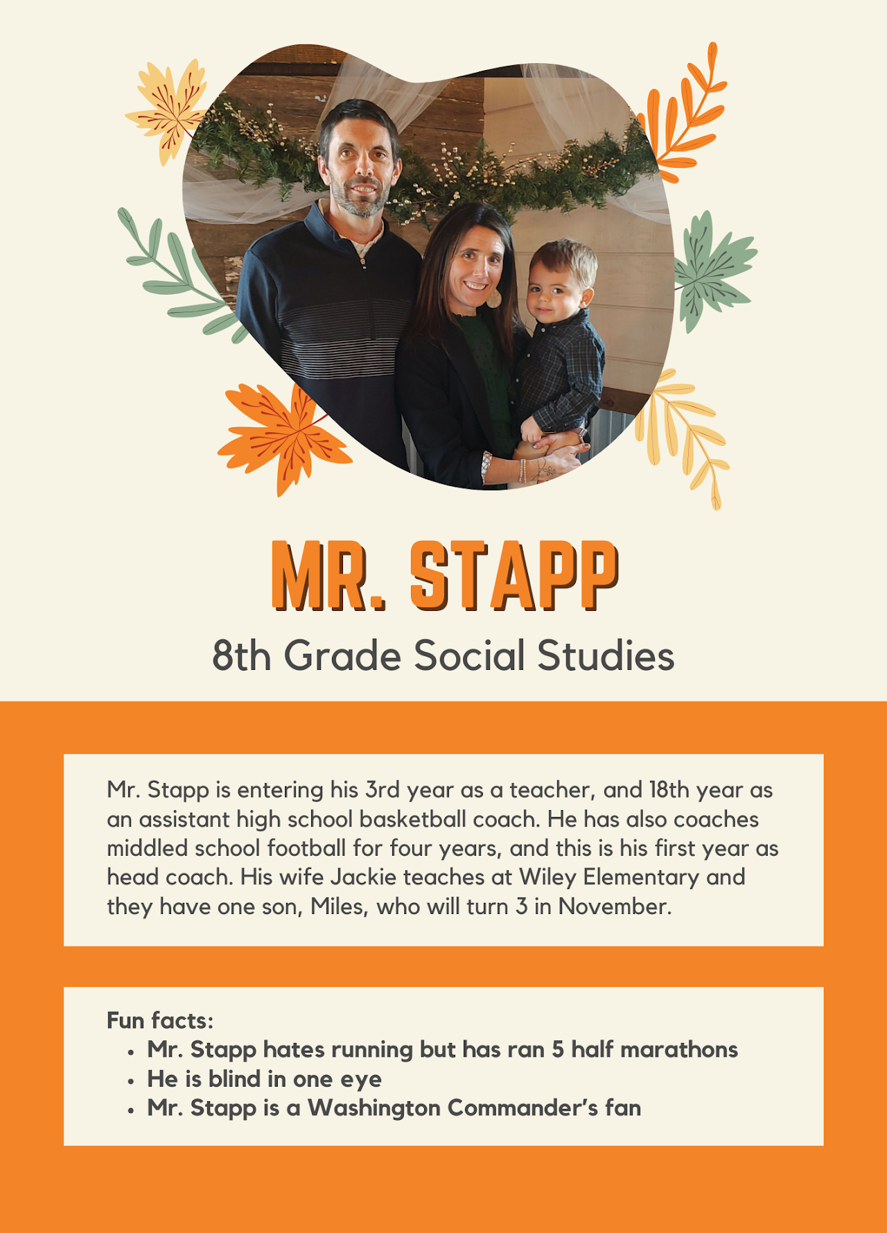 Mr. Stapp Spotlight Please click image for screen reader friendly version
