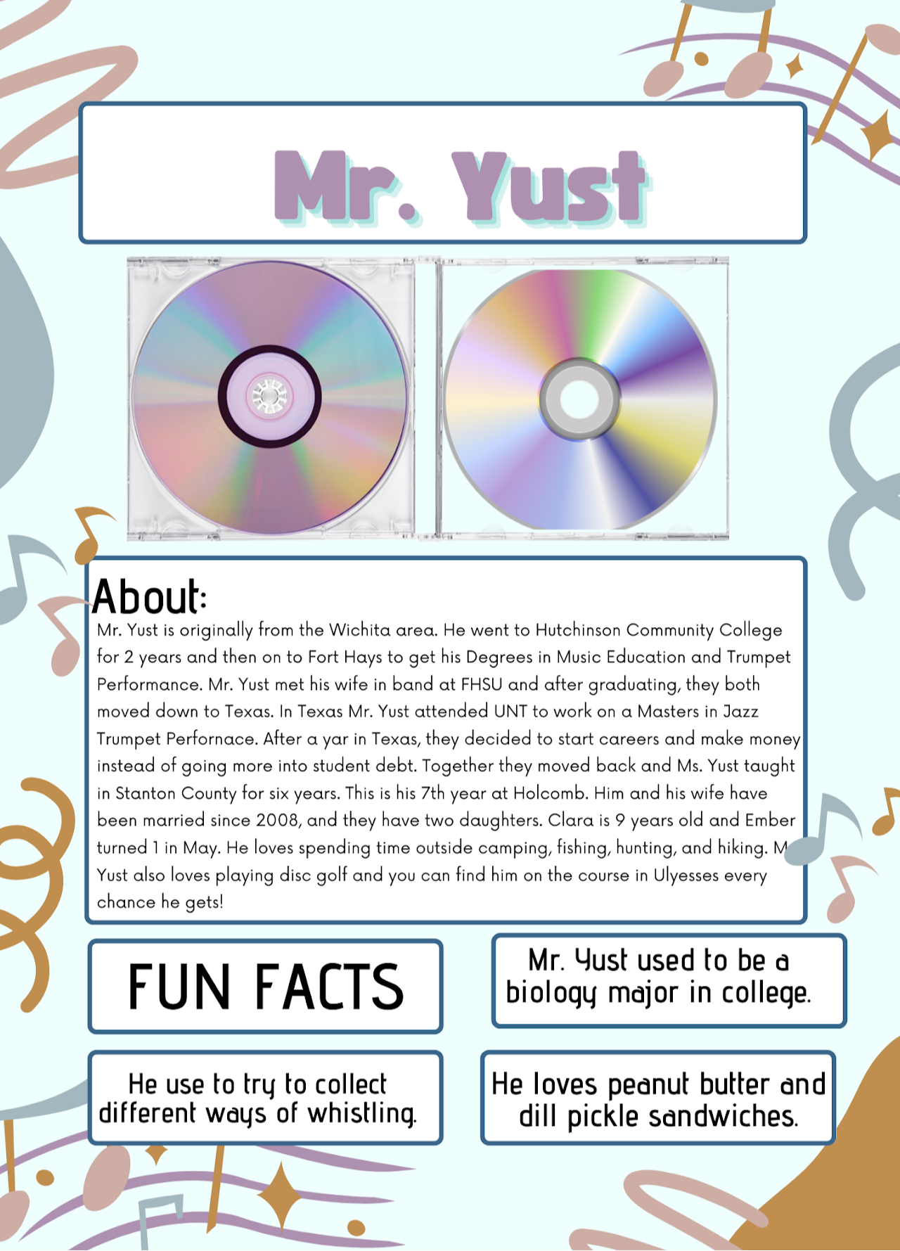 Mr. Yust Spotlight Please click image for screen reader friendly version