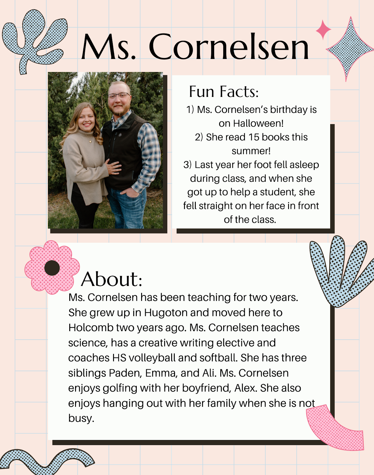 Ms. Cornelsen Spotlight Please click image for screen reader friendly version