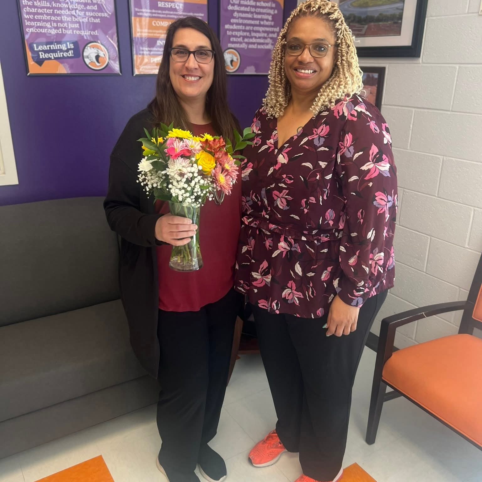 Kimberly Crotts , Teacher of the Year, and Casey Morrison, Princpal