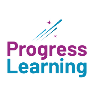 Progress Learning logo featuring a stylized design symbolizing growth and education, with vibrant colors and modern aesthetics.