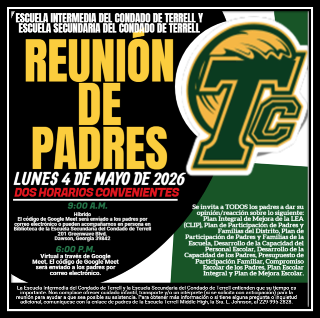 Un folleto que anuncia dos reuniones para recibir aportes de los padres.