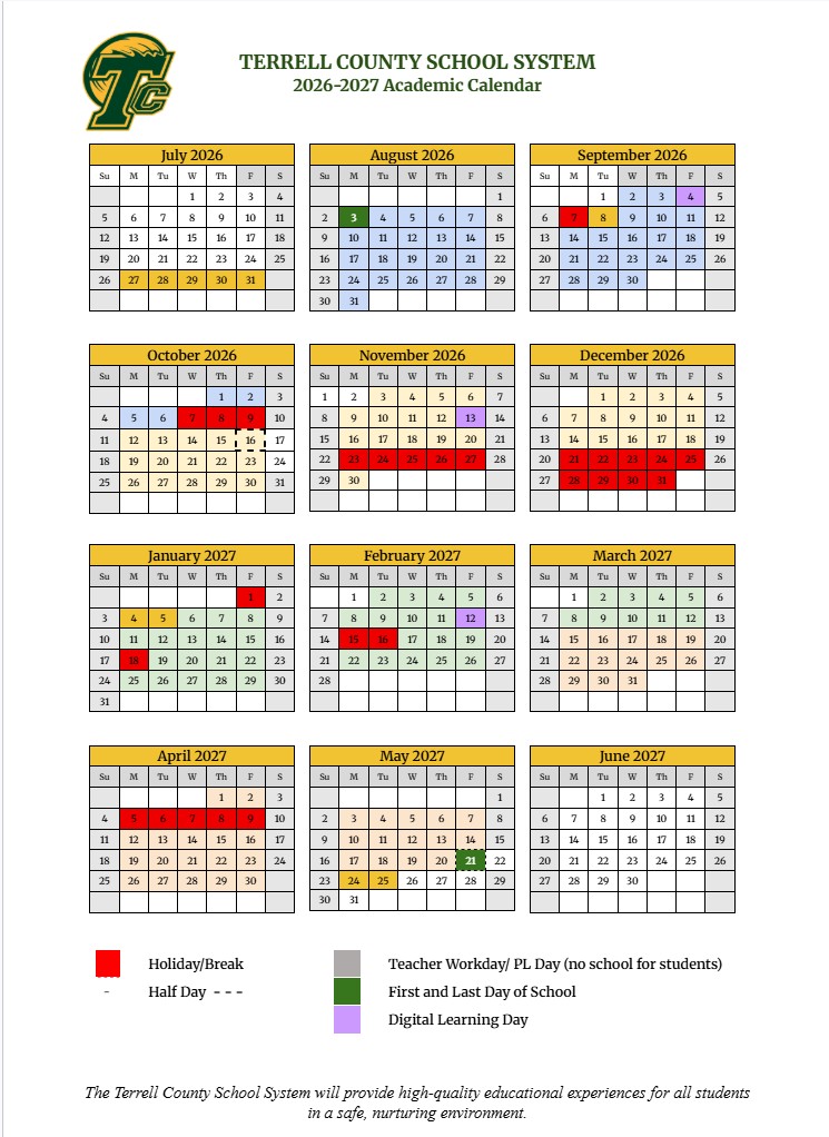 20026-2027 School calendar