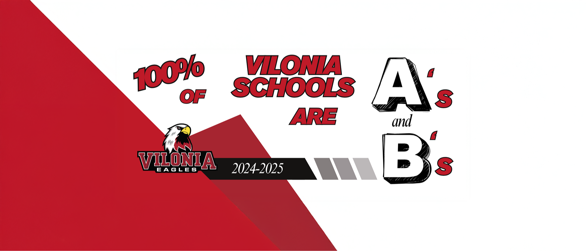 100% of Vilonia Schools are A's and B's