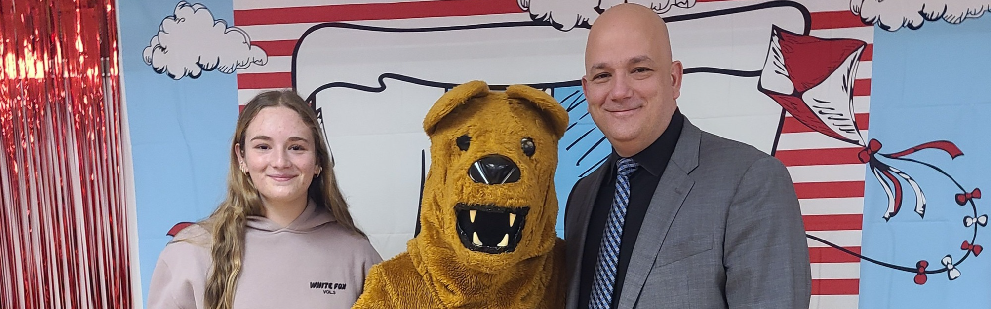 Mr. Williams, daughter, &amp; Nittany Lion