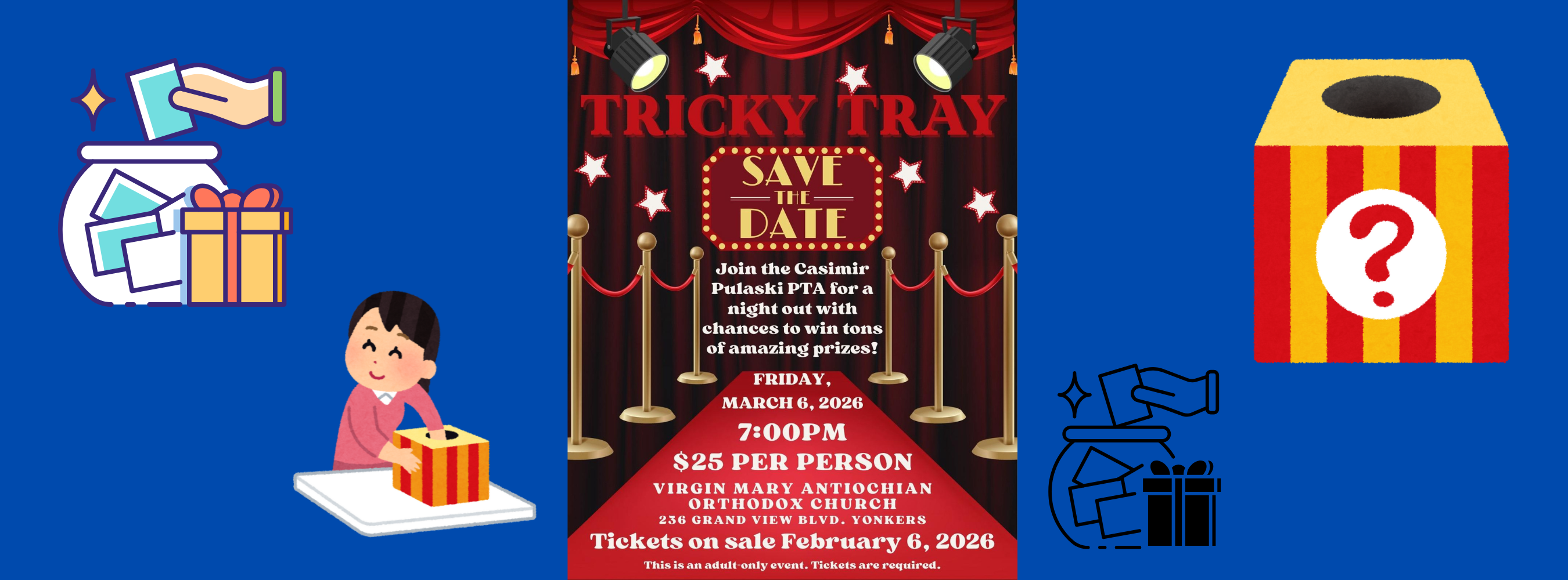 tricky tray save the date