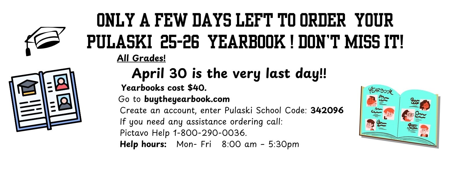 Last days to buy yearbook! Don't miss it!