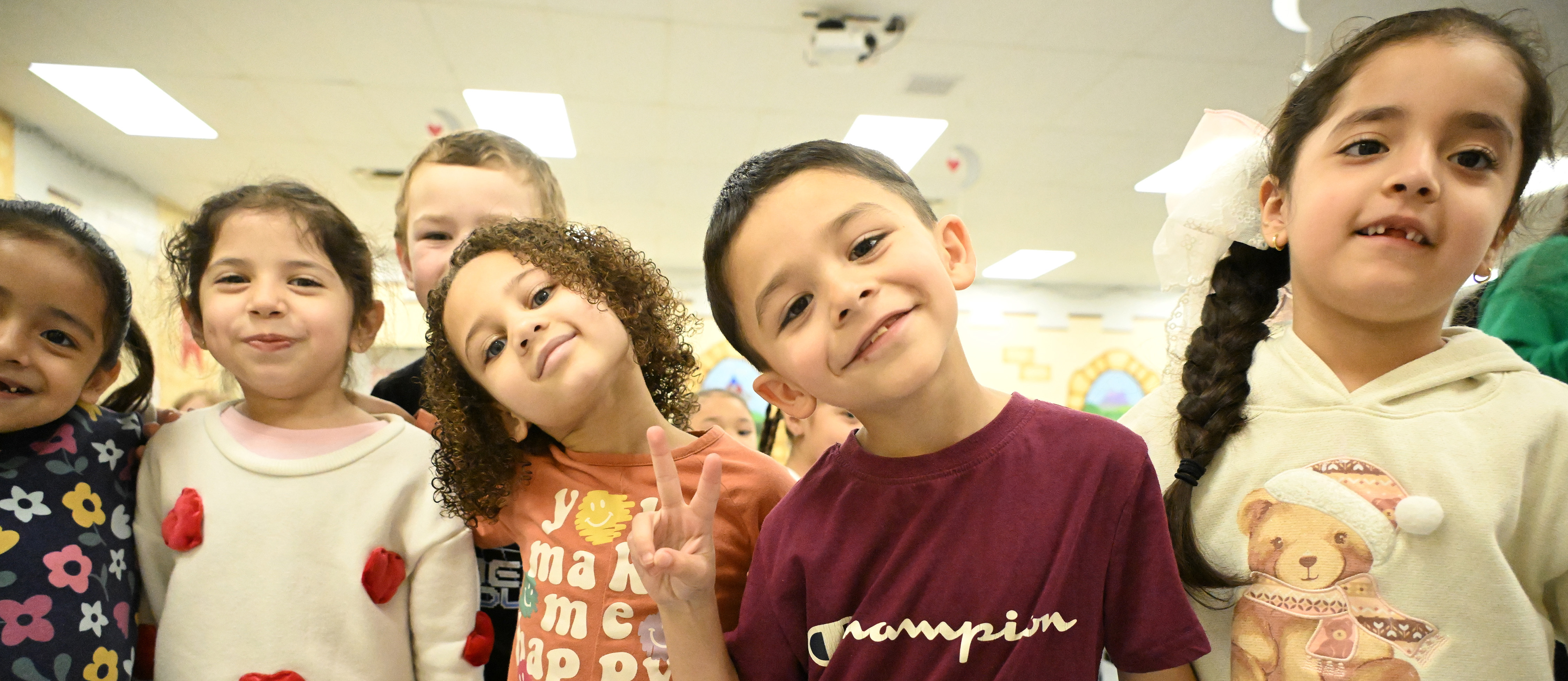 primary kids being goofy at lunch