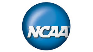 NCAA logo displayed prominently on a blue oval background.